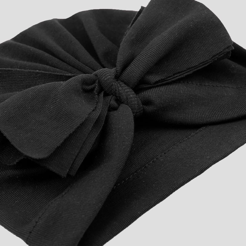 DRESHOW BQUBO 5 Pieces Newborn Baby Turban Hats Bow Baby Infant Beanie Breathable Toddler Cap for Baby Girls - Image 5